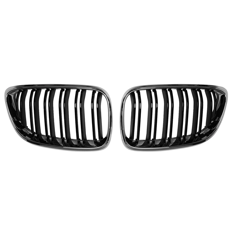 

Chrome Frame & Gloss Black Double Slat Front Grille For-BMW 2 Series F23 F22 M2 2014-18