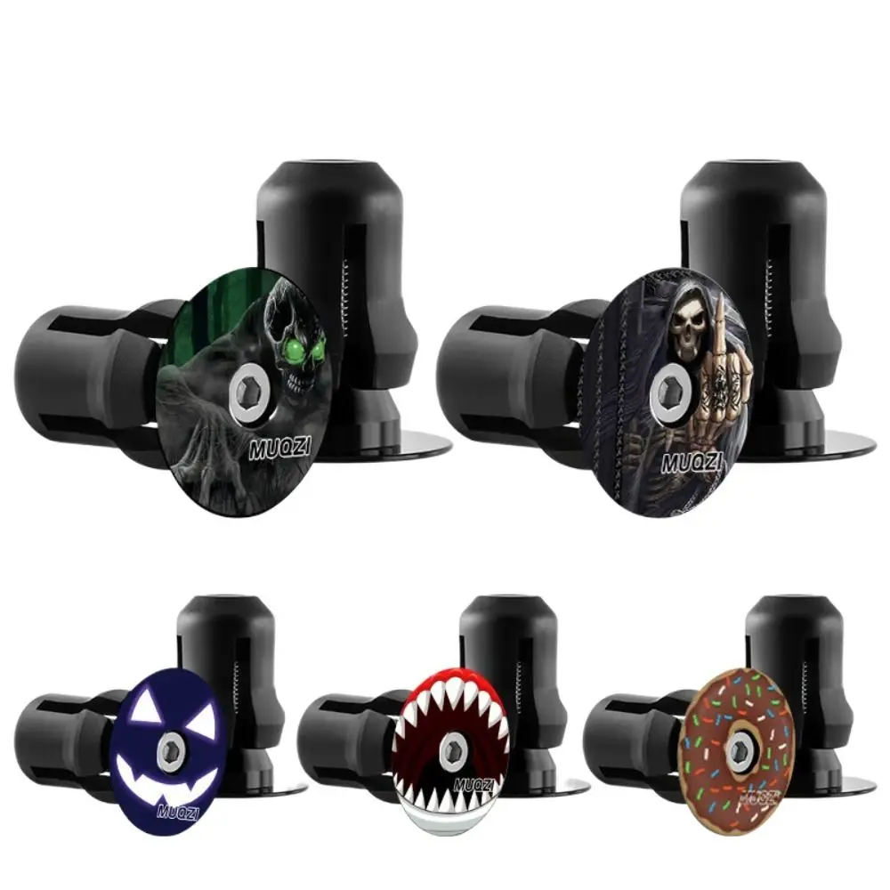 32x26MM bicycle handlebar end caps CNC aluminium alloy plug 3D relief personalized totem