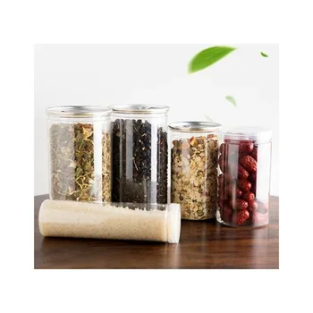 علبة شفافة محكمة الغلق بغطاء ، زجاجة تعبئة فارغة بلاستيكية ، برطمان بسكويت ، علب محكمة الغلق من الدرجة الغذائية ، دلو تخزين دائري ، حاوية خزان 4