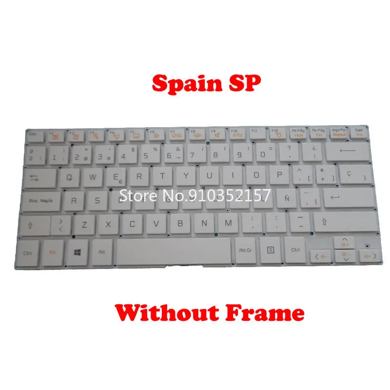 Teclado Preto Branco para lg 14u390 14u390-e 14u390-f 14u390-m 14ud390 Lg14u39 br Brasil Espanha Coreia kr Estados Unidos Eua sem Moldura - Imagem 6