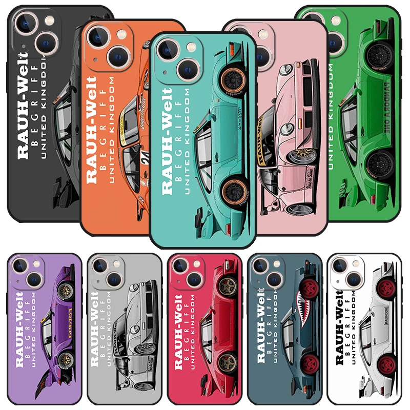 Sports Car Drift Rwb 911 964 933 Custodia Per Telefono Nera Per Apple Iphone 14 12 13 Mini 11 Pro Max Xr 7 8 + Se 2020 Xs 6 6S Plus 5 5S S