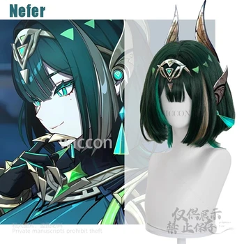 Gioco Anime Genshin Impact Nuovo Nefer Capelli sintetici resistenti al calore Parrucche realistiche per cuoio capelluto Gioco di ruolo Nefer Costume Cosplay Halloween