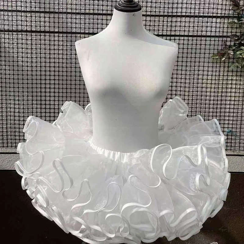 Adjustable Waist Lolita Super Stuffed Petticoat up to 106cm Boneless Violent Skirt Support Soft Yarn Short Duck Butt Japan Petticoat Skirt Petticoat Underskirt Lolita Petticoat Wedding Petticoat