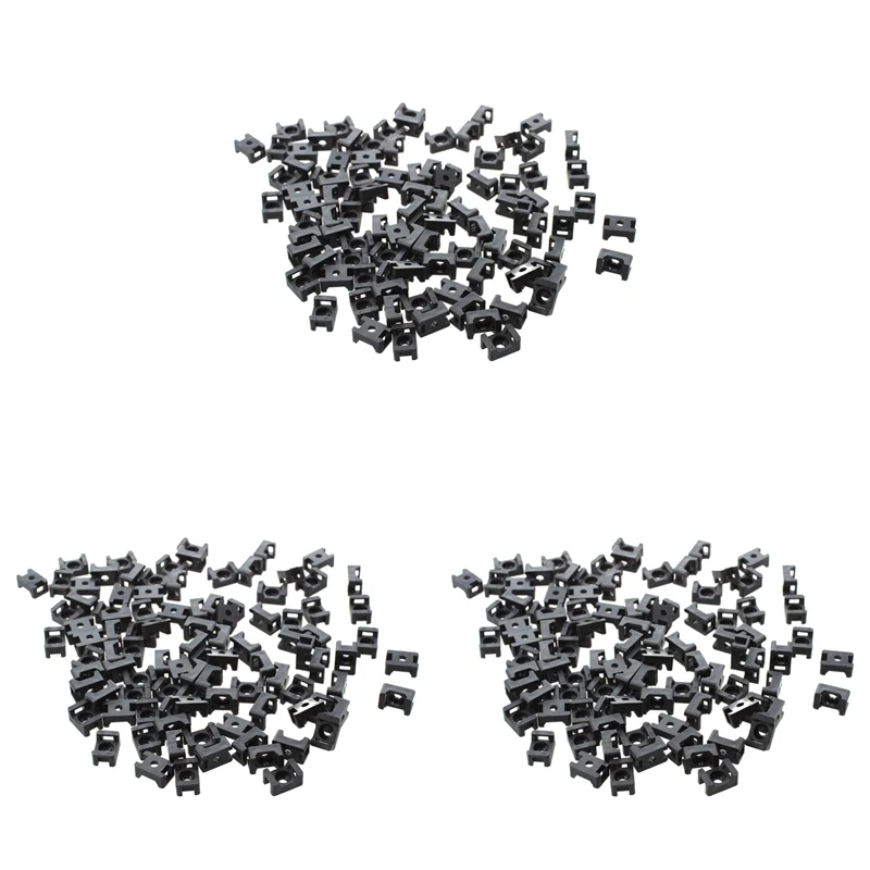 

Black 4.5Mm Width Cable Tie Base Saddle Type Mount Wire Holder 300Pcs