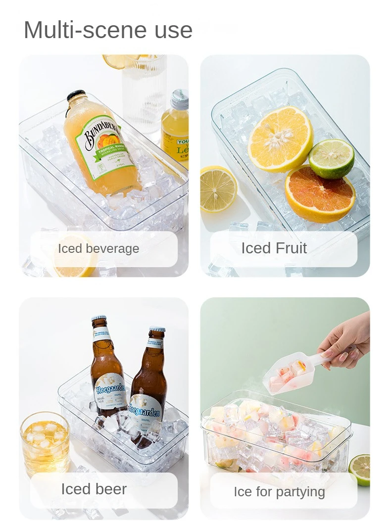 Zackoo 32 Grid Ice Mold Food Grade Foldable One Click Push Type Ice Cubes Tray Kitchen Accessories DIY Whiskey Cocktail Tools