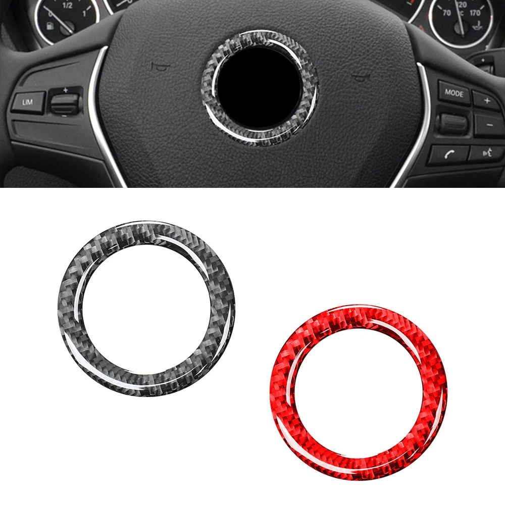 

Car Steering Wheel Ring Trim Carbon Fiber Stickers Decoration Decals For BMW 3 Series F30 2013-2019 Auto Accessories
