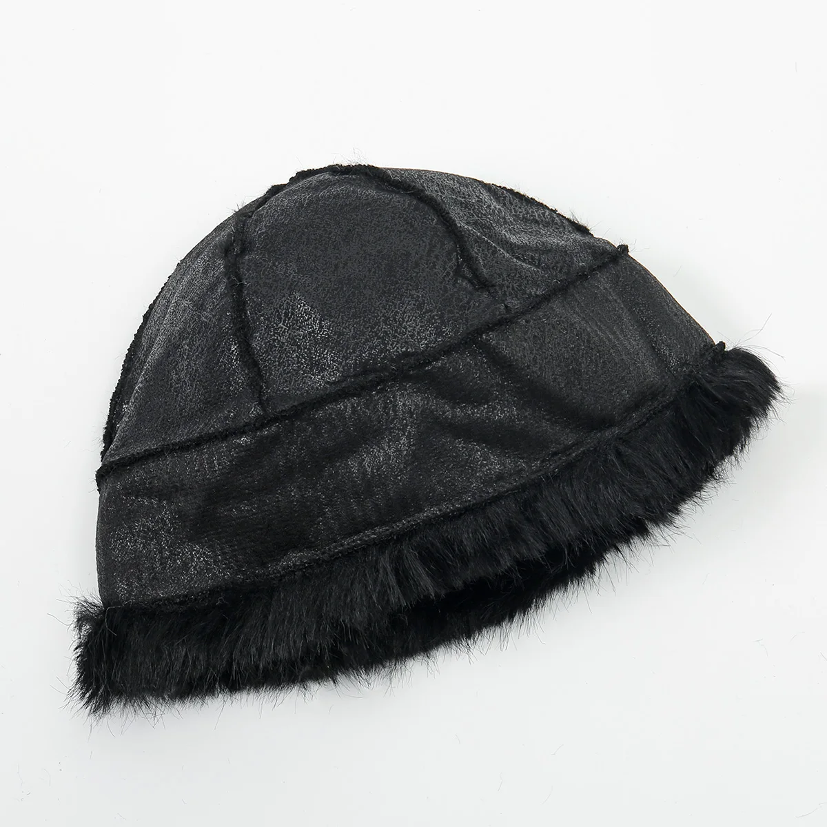 Neue warme Damen-Wintermütze, flauschiges Fell, Fischerhut, Plüsch-Fischerhut, verdickt, kalt, verschneite Tag, Panama-Kappe, solide, winddichte Kopfbedeckung – Detail 4