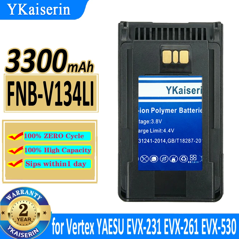 3300Mah Ykaiserin Batteria Fnb-V134Li Per Vertex Yaesu Evx-231 Evx-261 Evx-530 Radio Bidirezionale Bateria