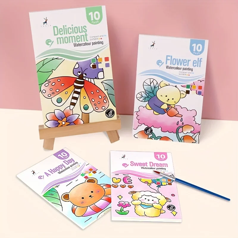Watercolor Painting Book with 1 Book 1 pen Water Powder Graffiti Drawing Self-contained Paint Picture Coloring Painting Paper - 4