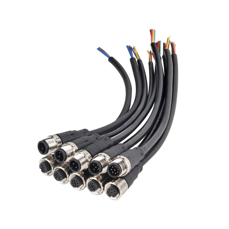 Connettore M12 Maschio A 5 Pin Codice A - Impermeabile IP67, Per Cavi Sensori, Automazione Industriale, Montaggio A Pannello