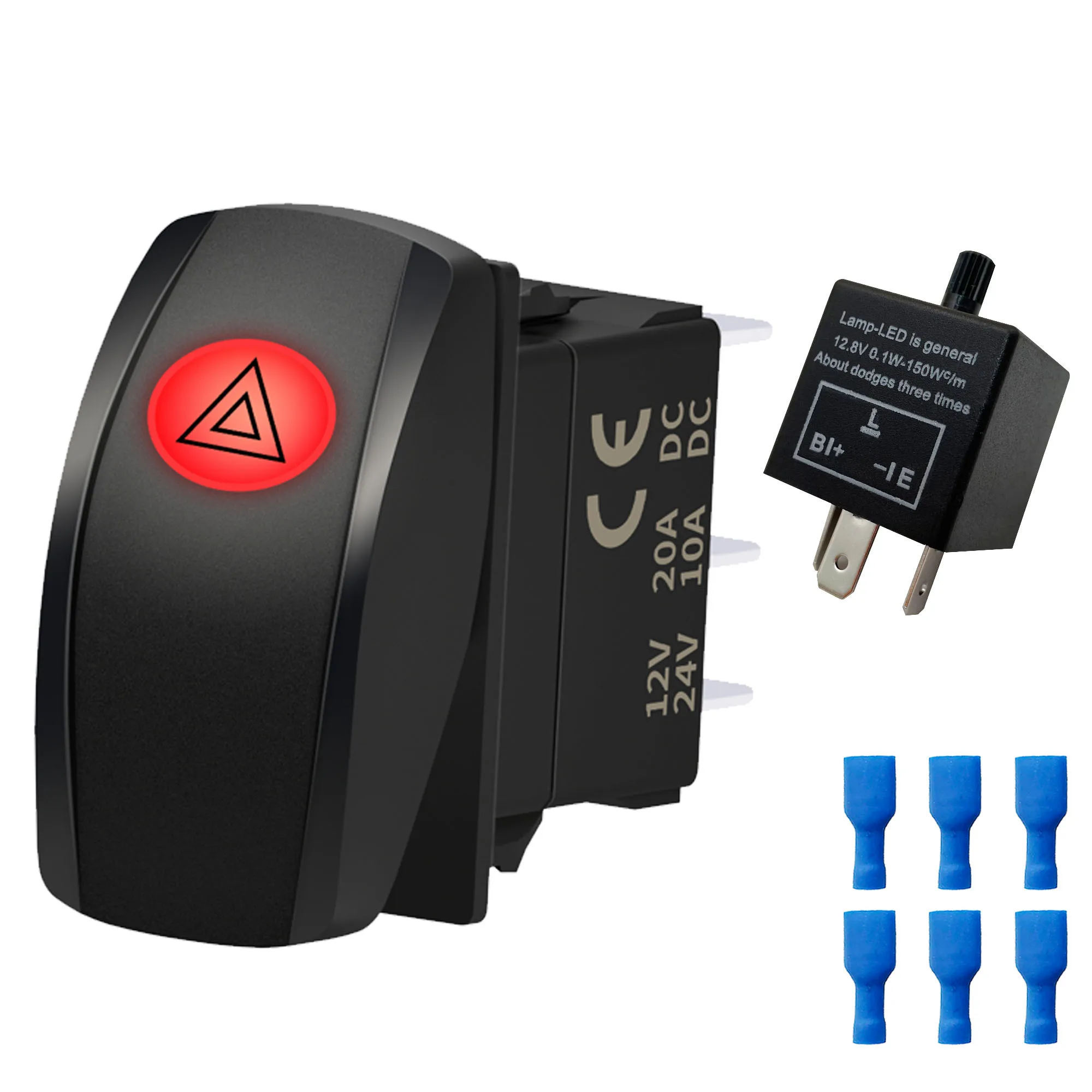 Mintice™ Rocker Switch Light Red LED Light 12 V 20 A For Car Boat Motorcycle (Zombie Light
