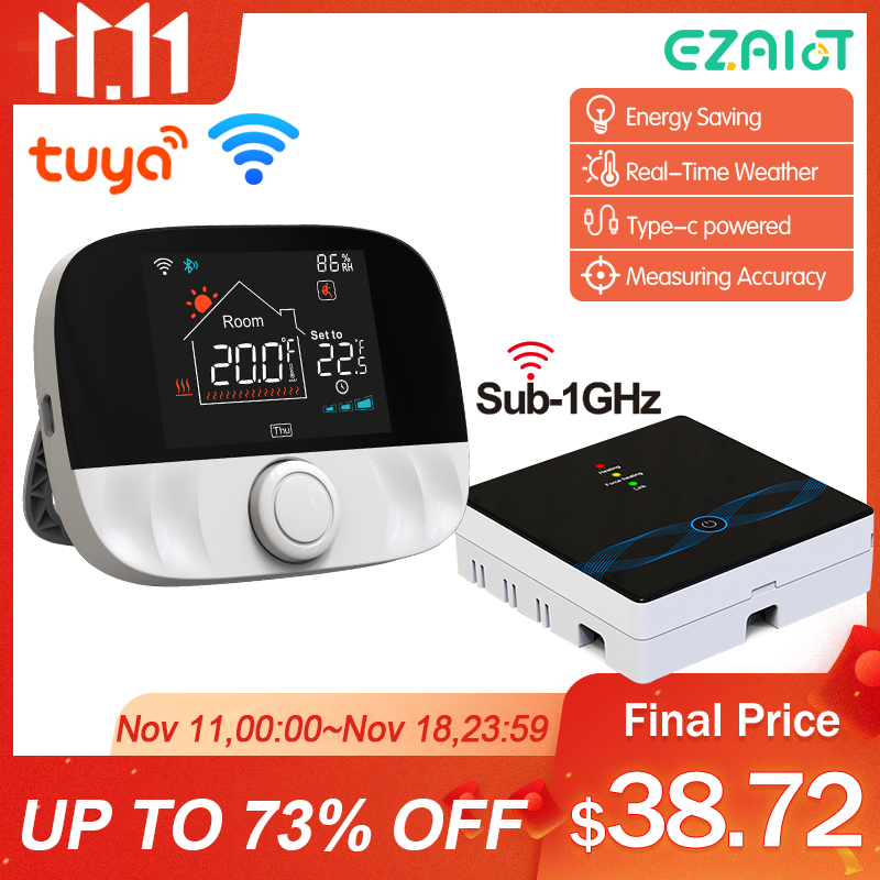 RF433 Wireless Thermostat WiFi for Floor Heating Water Gas Boiler Home Room Tuya Smart Programmable Temperature Controller