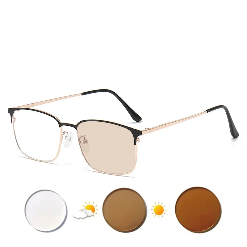 Prescription Glasses For Myopia -0.5 To -10 Blue Light Blocking Or Photochromic Lenses Alloy Frame Eyewear Men Women F579