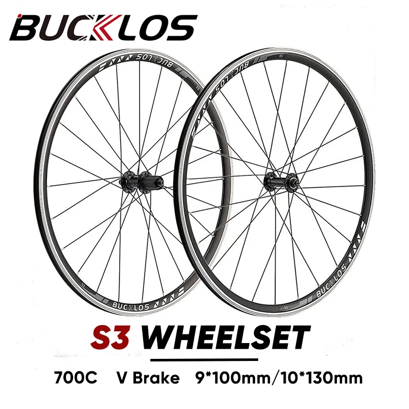 BUCKLOS S3 700C Bike Wheels V Brake Quick Release Road Bike  