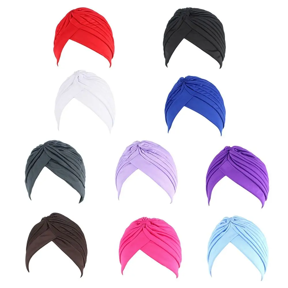 Mode Casual Mützen Headwrap Schlaf Kappen Chemotherapie Hut Kinder Nationalen Wind Reine Farbe Turban Baumwolle Hut Bandana – Detail 6