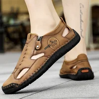 New Summer Breathable Men Sandals Fashion Roman Sandals Handmade Leather Men Casual Shoes Platform Outdoor Men's Beach Sandals - Image 3