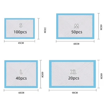 100/50/40/20PCS Pannolini Assorbenti Per Cani Usa E Getta Addestramento Per Cuccioli Pipì Pad Superficie Ad Asciugatura Rapida Zerbino Cuscino Pulito forniture per cani