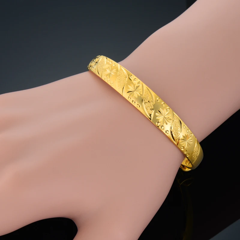 9 Style Punk Gold Silver Color Bracelets for Women Streetwear Goth Round Flower CZ Metal Open Bangle Fashion Jewelry Gifts 4