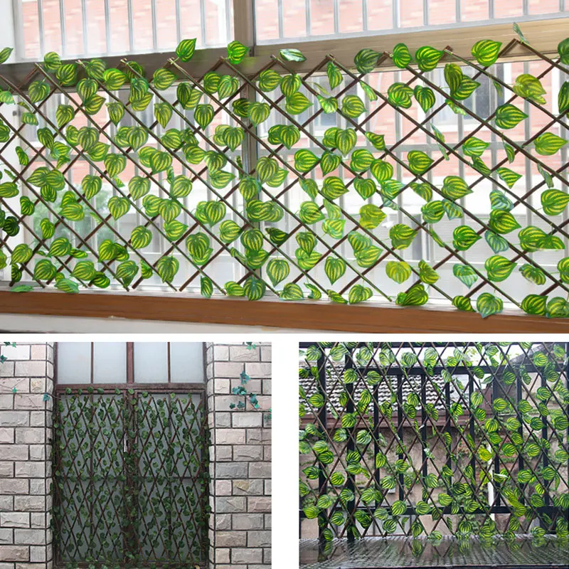 18 Styles Artificial Leaf Flower Fence Screening Trellis Panel Wall Sun UV Protection Fake Garden Yard Stair Landscaping Plant