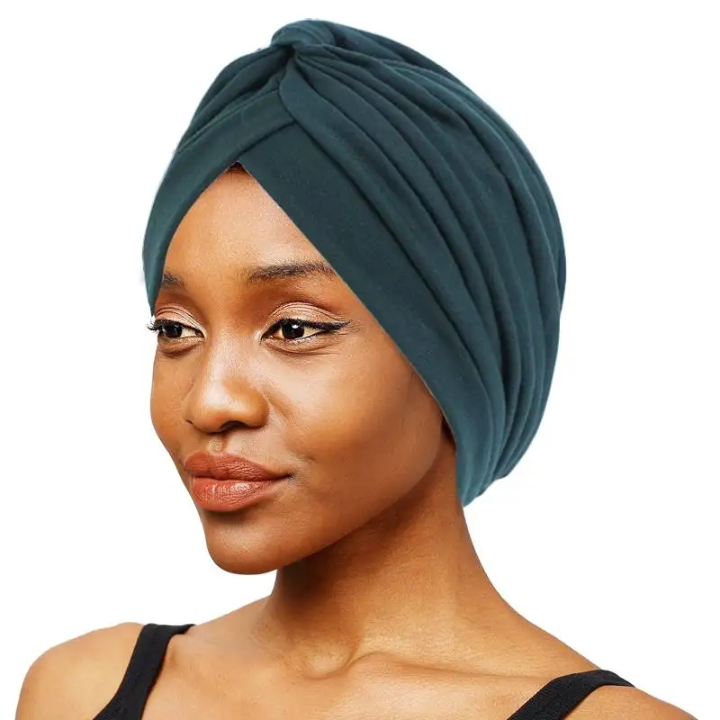 

Women Cotton Twist Sytle Turban Muslim Head Wrap Indian Beanie Islamic Hijab Plain Arab Hat Bandana Hair Care Chemo Cap Turbante