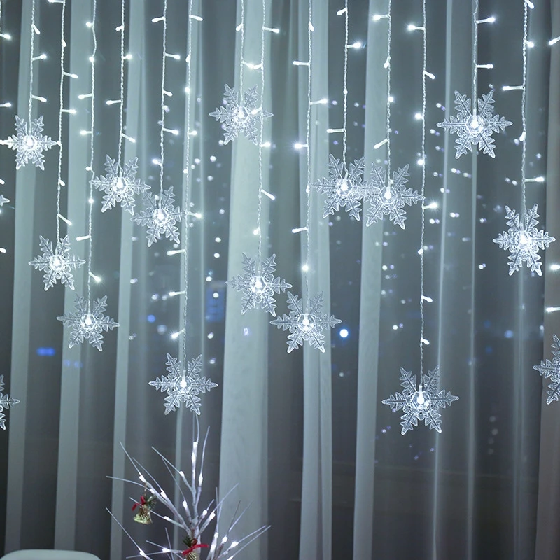 Christmas Snowflakes LED String Lights Flashing Fairy Curtain Lights Waterproof Holiday Party Wedding Xmas Decoration led string lights