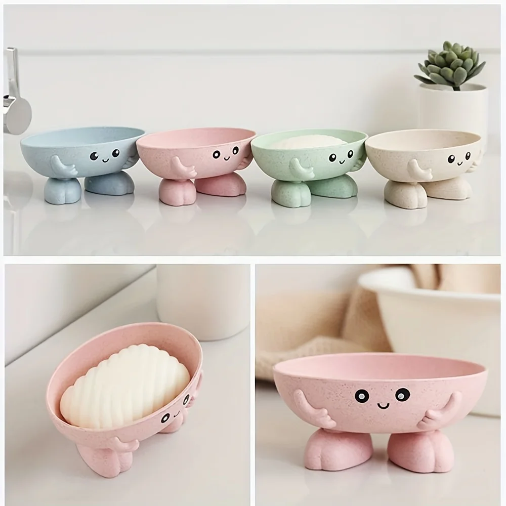 Soap Holder Soap Dish Kids Children Creative Bar Tray Counter Shower Bathroom Kitchen Countertop shower storage holder