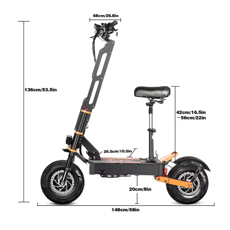 X8 Pro 8000W 60V 38AH Dual Motor Foldable Electric Scooter for Adults 14-inch Tires Top Speed 110KM/H Range 120KM electric scooter