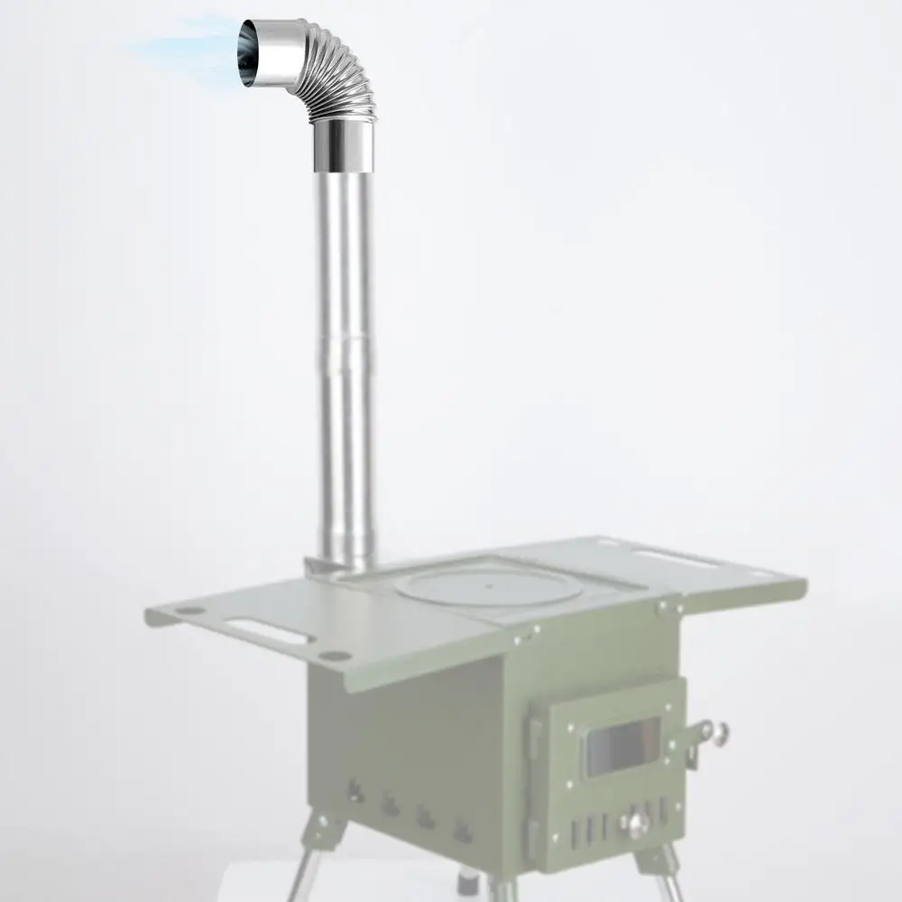 Description Picture 2 of itemStainless Steel 90 Degree Elbow Chimney Liner Bend 6/7.5cm Multi Flue Stove Pipe For Outdoor Camping Wood Stoves Chimney