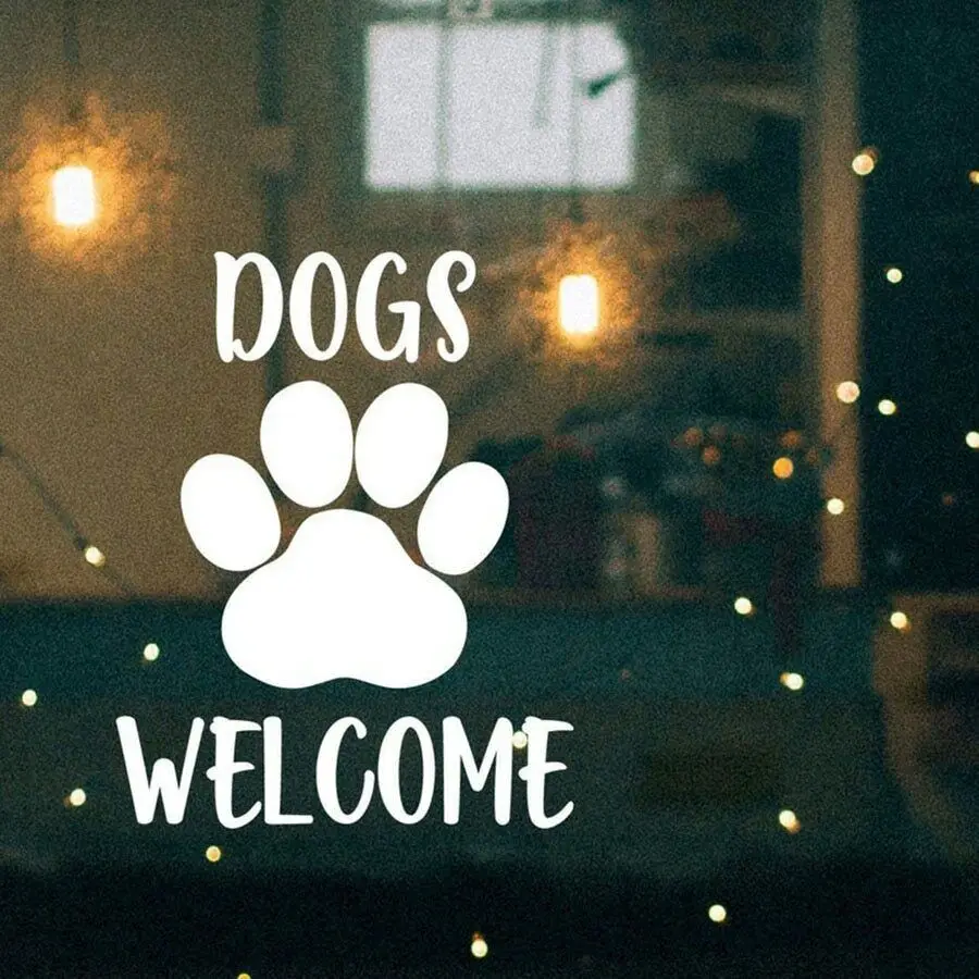 Dogs Welcome Storefront Window Decal Pet Friendly Business Vinyl Wall Stickers for Restaurant Cafe Beauty Salon Supermark G601 wall stickers