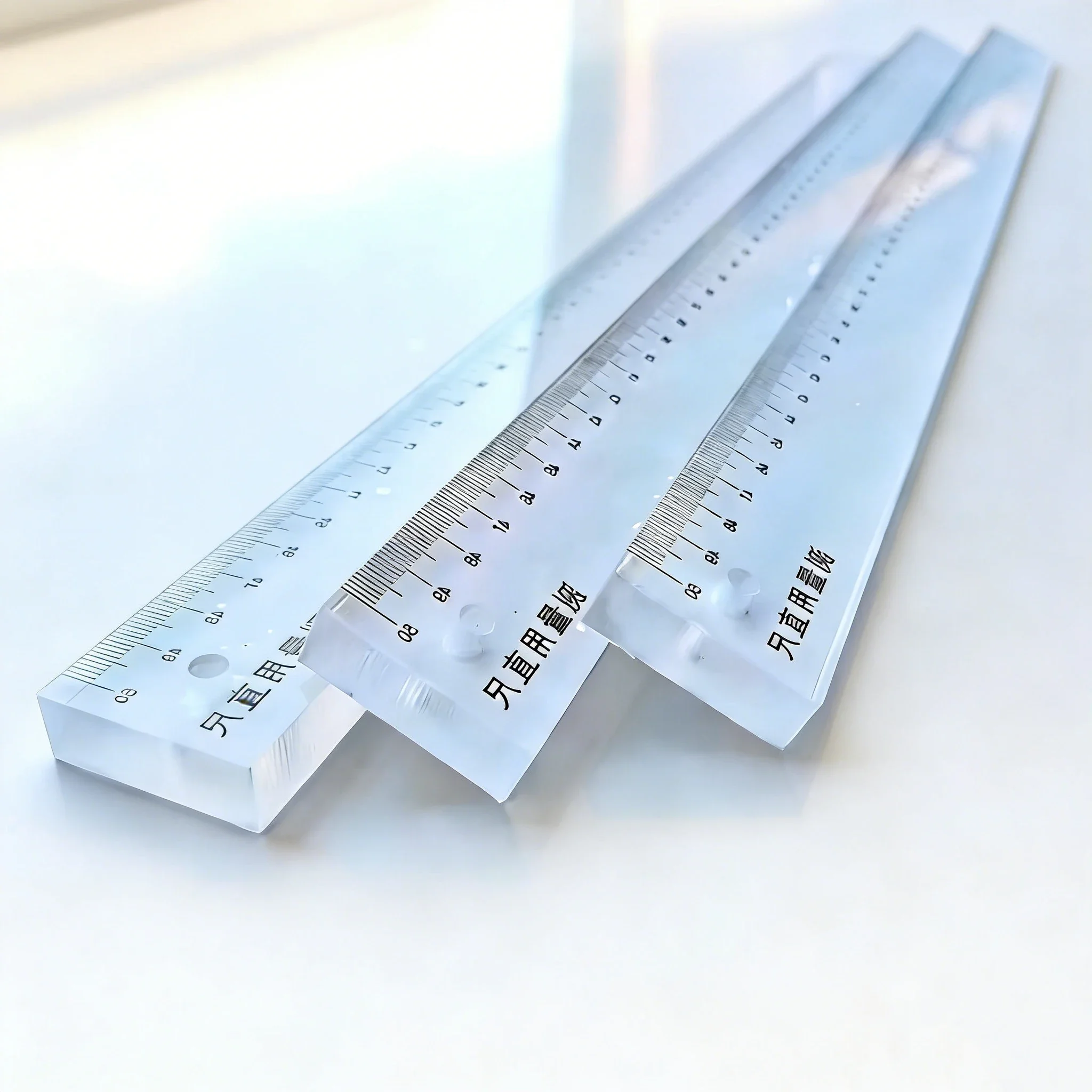 두꺼운 투명 자와 종이무게가 있는 자 |   다목적 측정 및 절단 가이드 |   투명 공예용 자