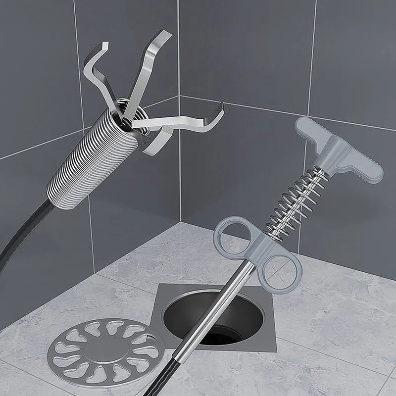 

1pc 160CM Sewer Pipe Unblocker Snake Spring Pipe Dredging Tool Kitchen Bathroom Sewer Cleaning Tool Kitchen Accessories