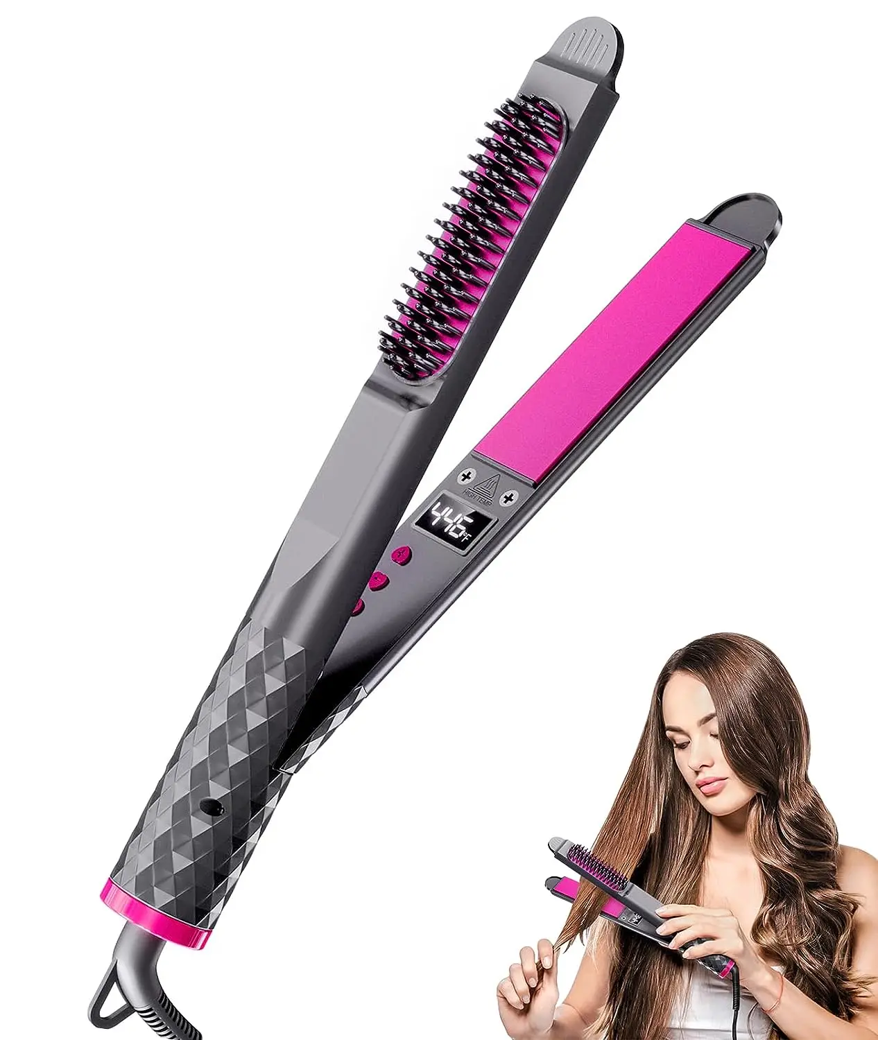 3-in-1 Hair Straightener And Curling lron Hair Brushes For Women Hair Rollers Fast Heating Straightener Brush Flat Iron linear guide ultra fast heavy duty external dual axis 2pc lgd12 and 2pc lgb series rollers length 150mm 1150mm 3d printer part