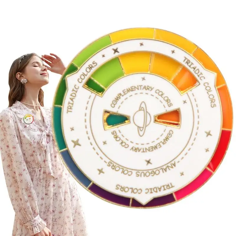 Cute Backpack Pins Creative Color Wheel Lapel Pin Rotatable Badge ...