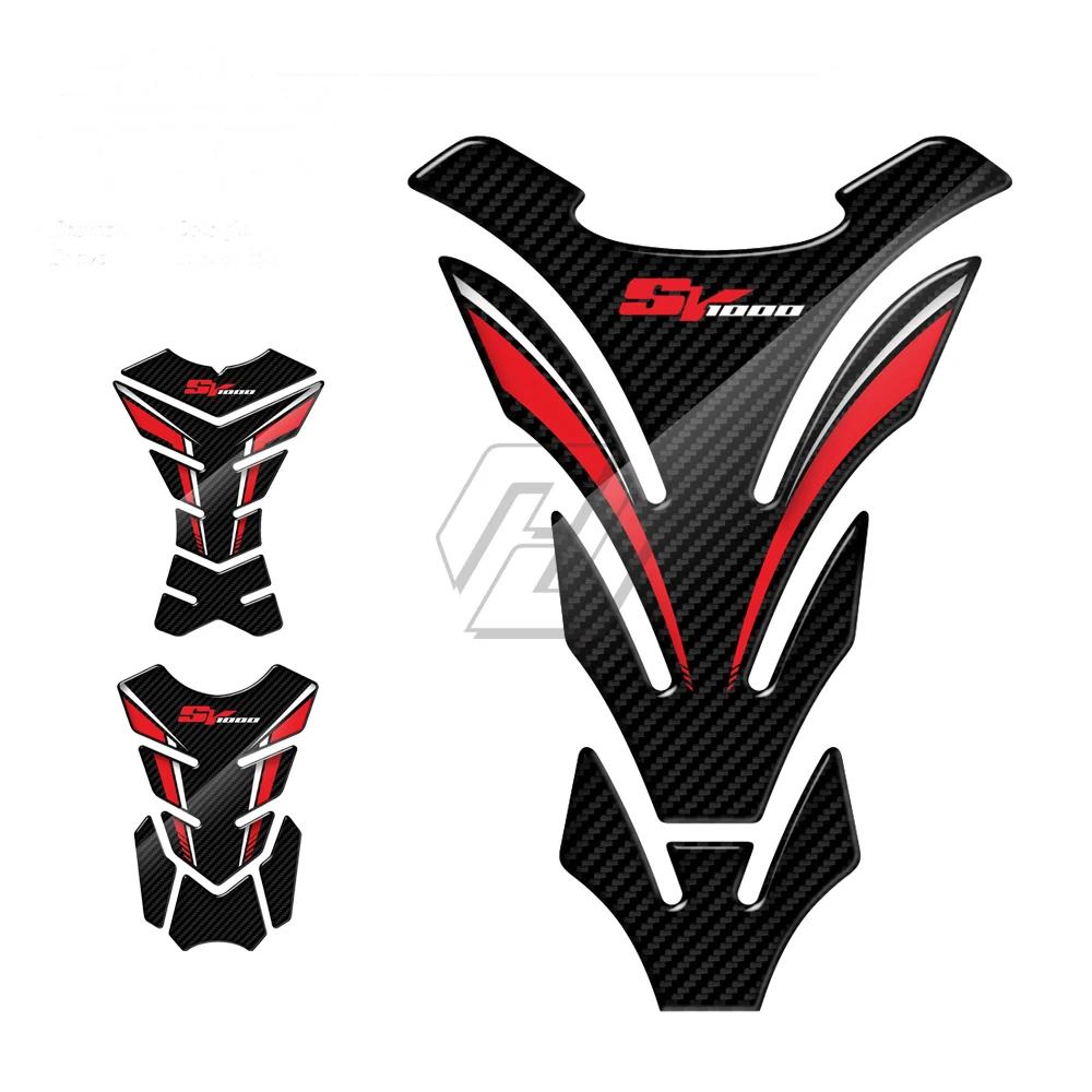 Per Suzuki Sv1000 Sv 1000 Decalcomanie 3D Carbon-Look Moto Tank Pad Protector Sticker