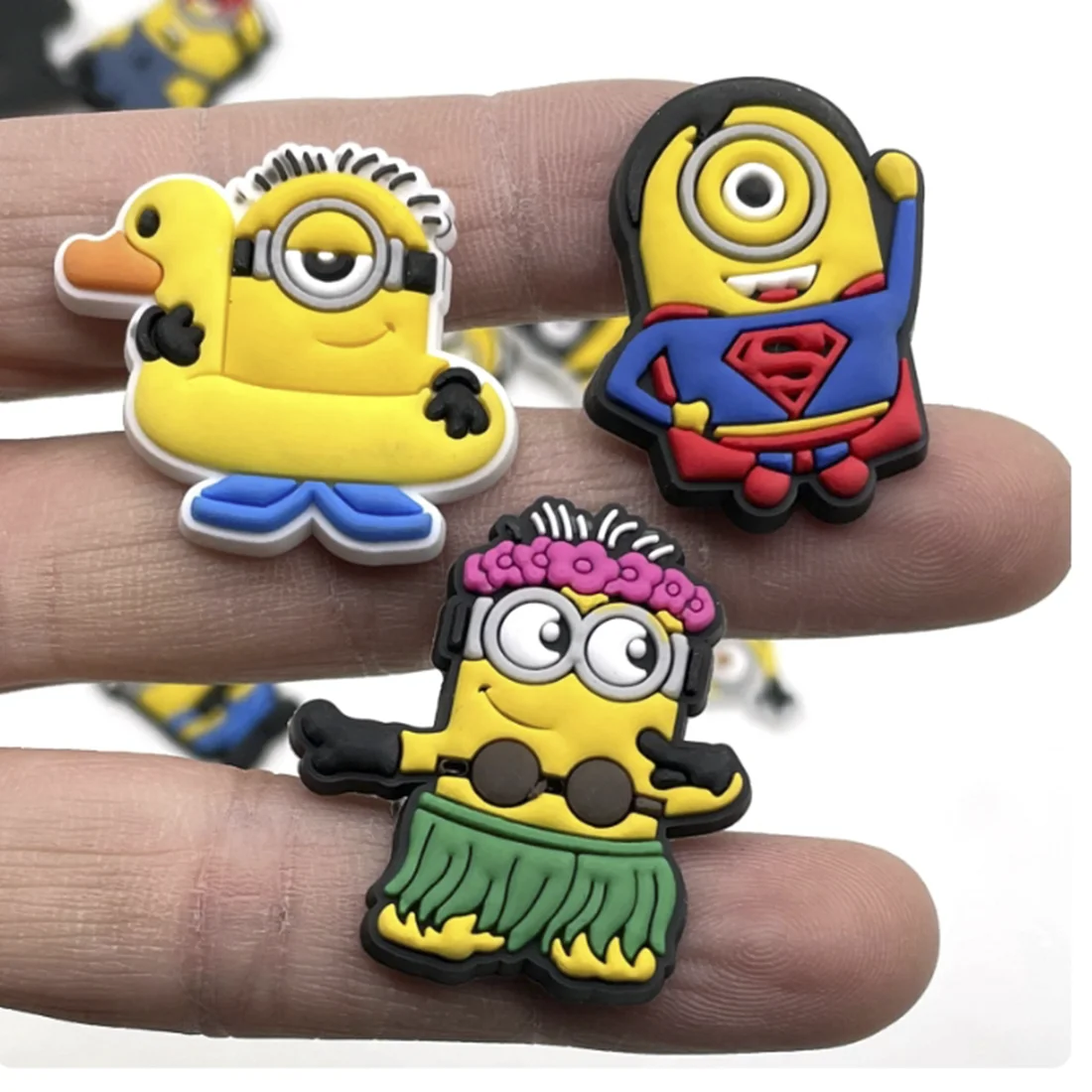 12pcs Cute Cartoon Shoe Charms for Clogs Bubble Slides Sandals PVC Shoe Decorations Accessories for Christmas Gift shoe charms