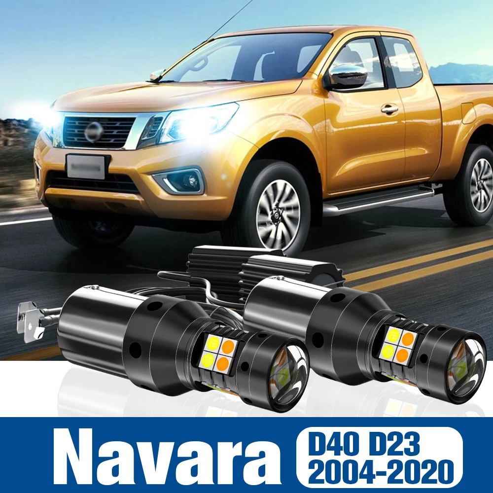 

2pcs LED Dual Mode Turn Signal+Daytime Running Light DRL Accessories Canbus For Nissan Navara NP300 D40 D23 2004-2020 2011 2012