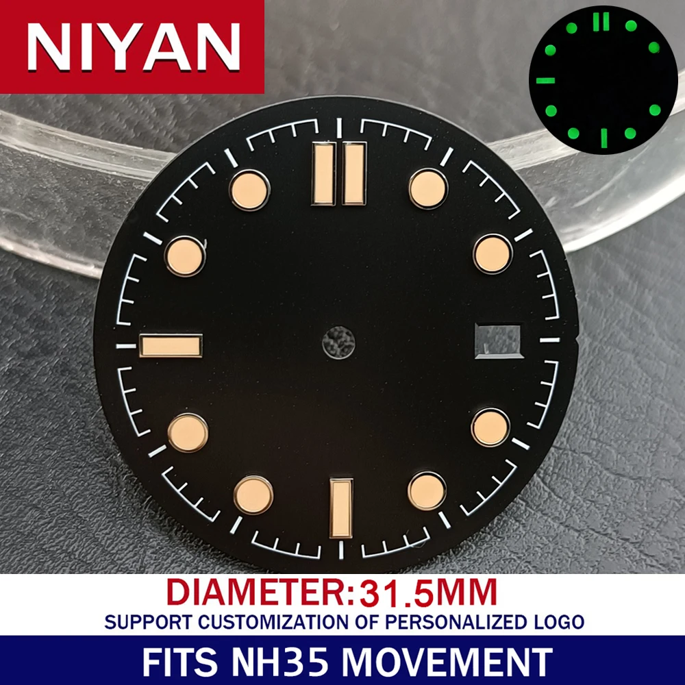 

Циферблат для часов диаметром 31,5 мм, зеленые светящиеся детали для часов NH35 аксессуары для перемещения, наручные часы