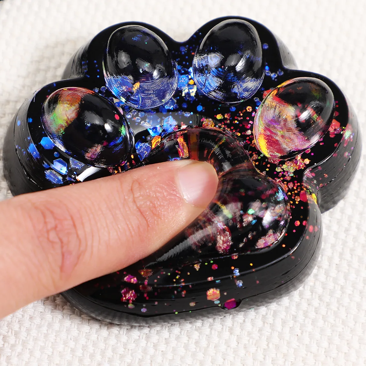 Starry Sky Cat Paw Squishy Stress Relief Sensory Toy