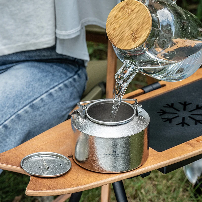 Boundless Voyage Titan-Wasserkocher, 1000 ml, leichte Teekanne, schnelle Erwärmung, kochendes Wasser, Krug für Wandern, Picknick, Reisen, Ti3099D – Detail 6