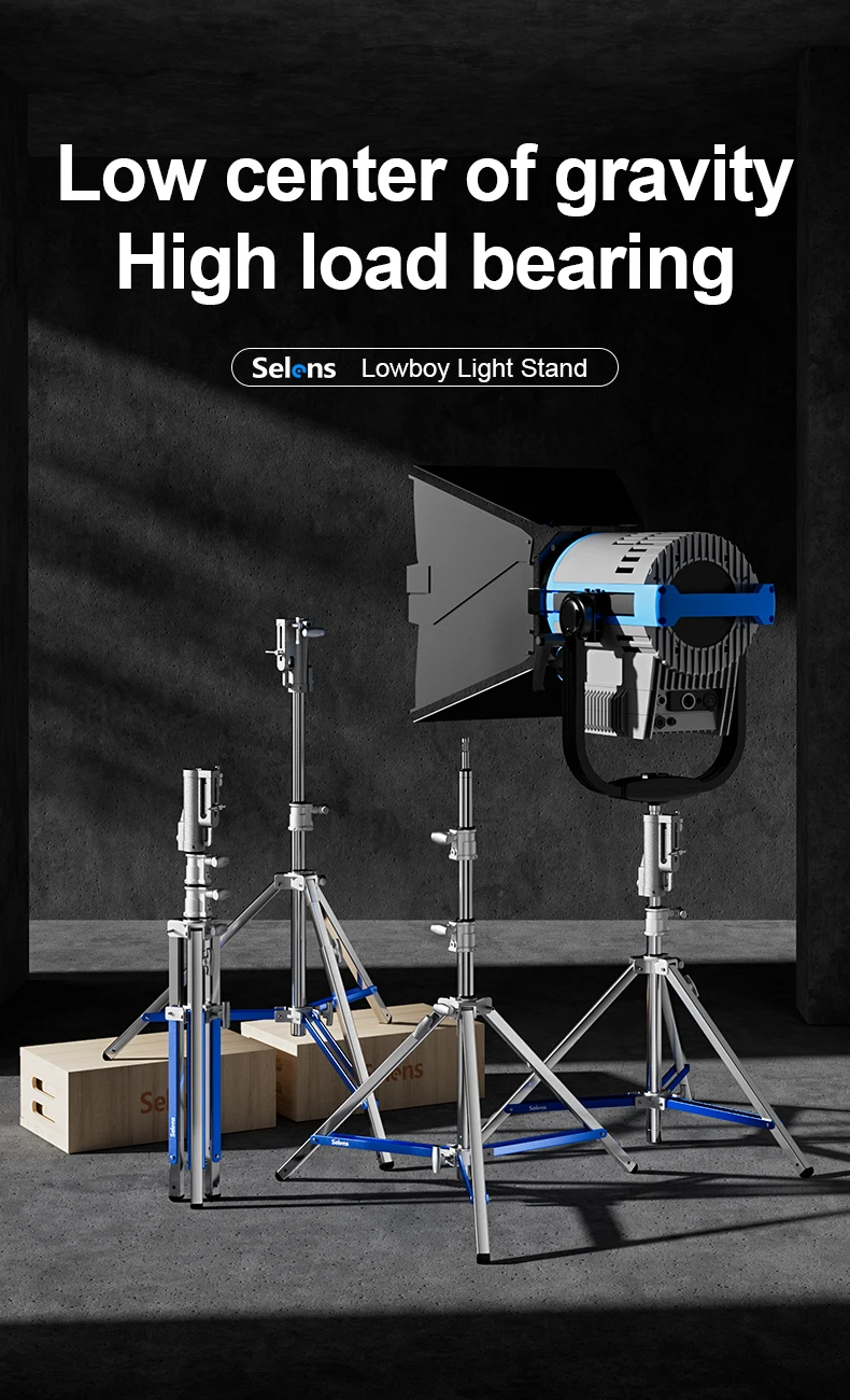 Description Picture 2 of itemSelens Professional Low Center Of Gravity Heavy Duty Light Stand Tripod Photo Studio Kits Bracket Photography Accessories 삼각대