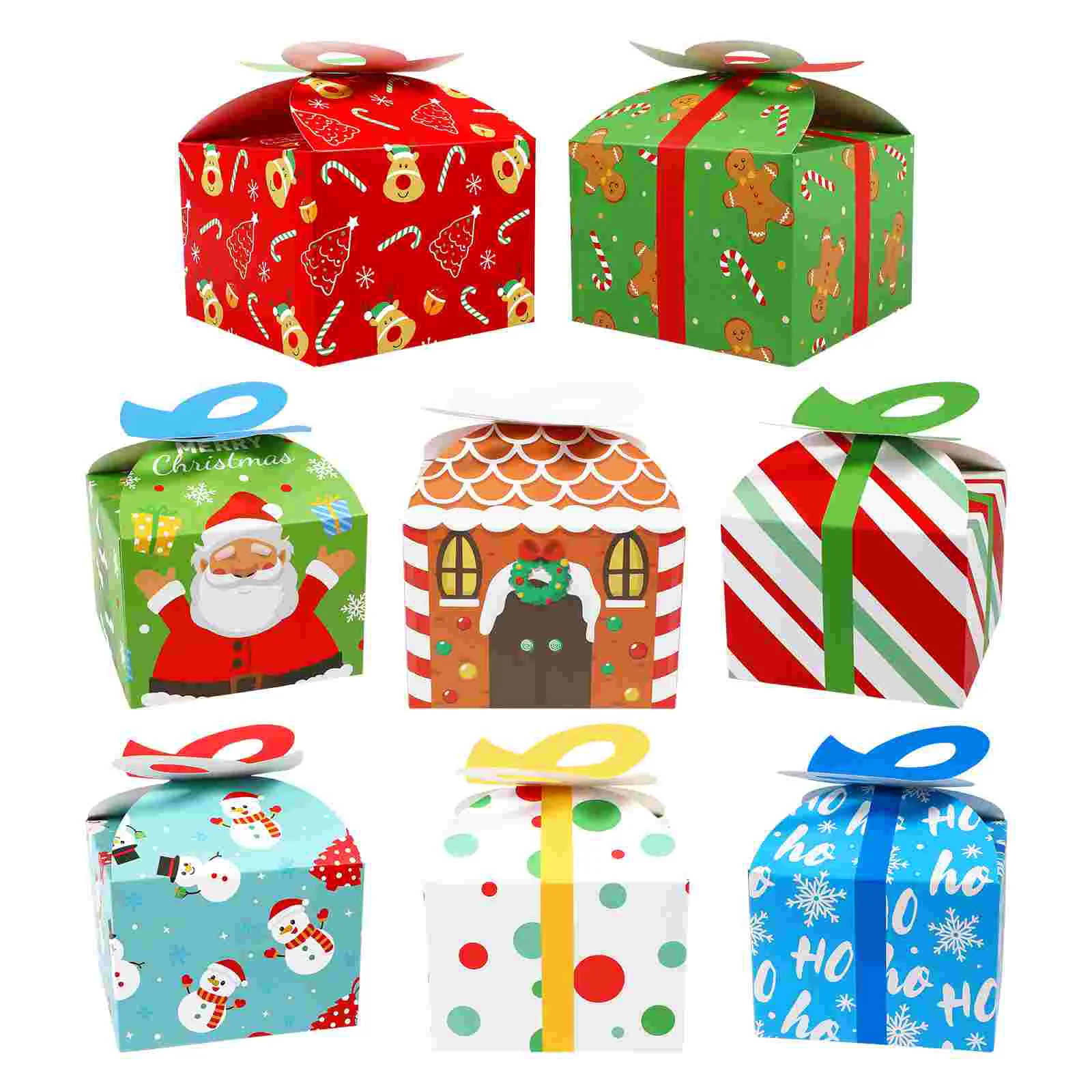 

Christmas Boxes Gift Candy Cookie Treat Xmas Party Box Goodie Cardboard Bags Paper Containers For Favors Favor Pouches Package