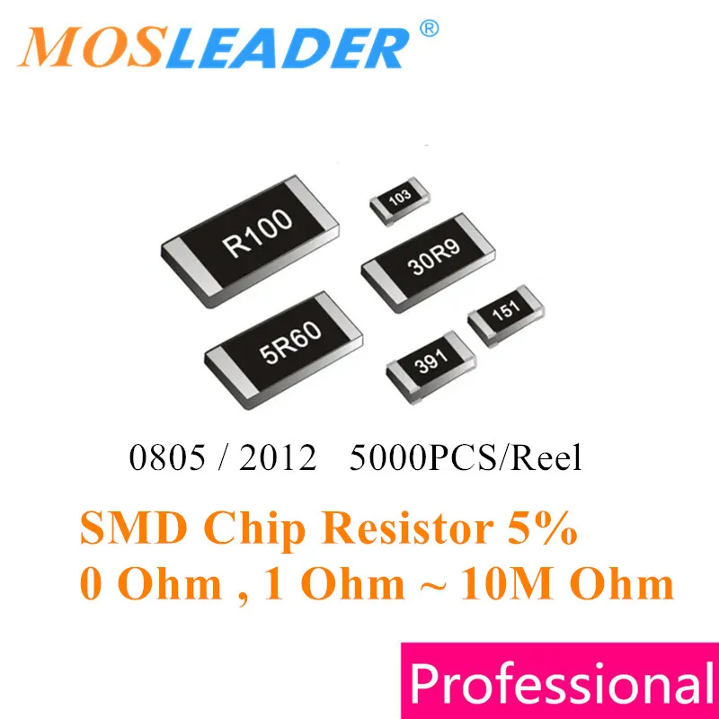 

Mosleader 5000pcs 5% 0805 0R ~ 10M Series 2012 0 Ohm SMD Chip Resistor 10R 51R 91R 100R 1K 4.7K 5.1K 10K 47K 51K 91K 100K 1M