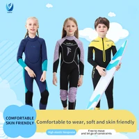Children's 3mm Neoprene Wetsuit Warm One-piece Long Sleeve Diving Suit Cold Proof Sunscreen Surfing Swimming Snorkeling Swimsuit 3