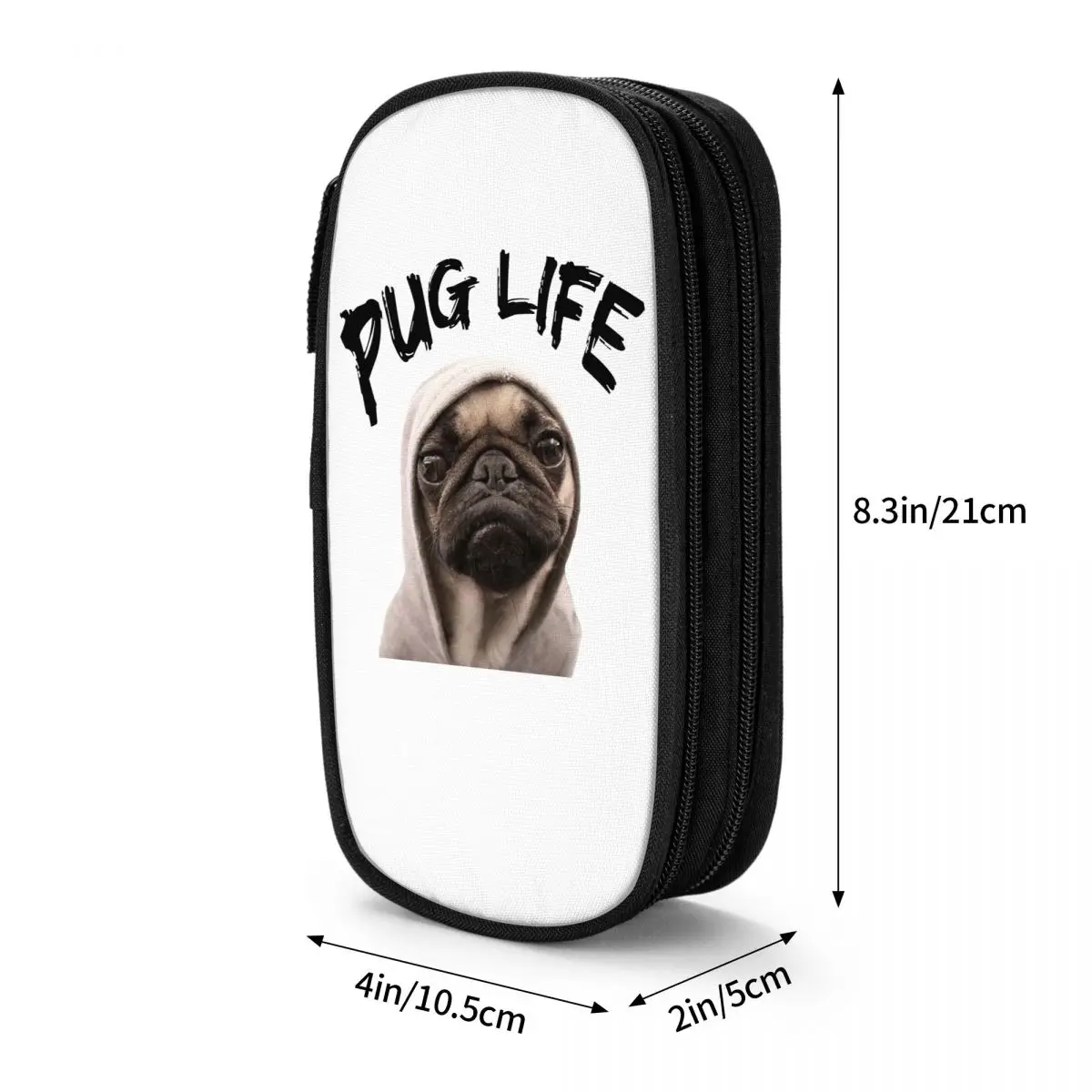 Pug Life Dog Pencil Cases Pencilcases Pen Box for Girls Boys Large Storage Bag Students School Gifts Stationery