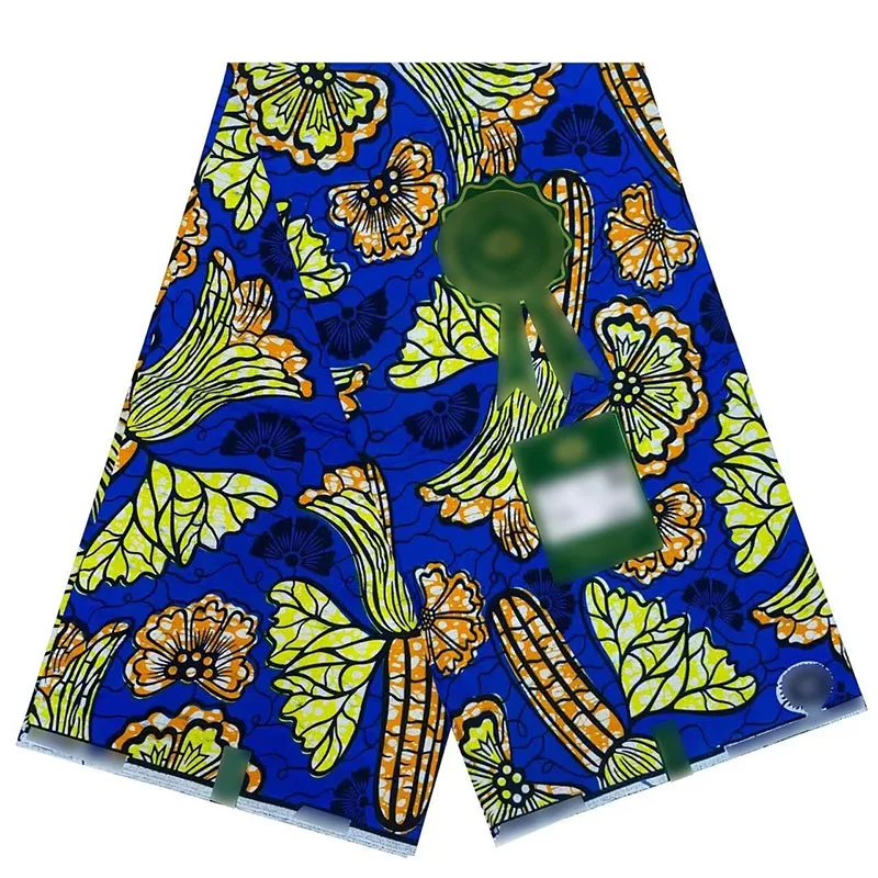 Africa Holandies Super Wax Original 6 Yards Nigeria Ankara Wax Fabric Cotton Nice Quality For Sewing Clothes 05W