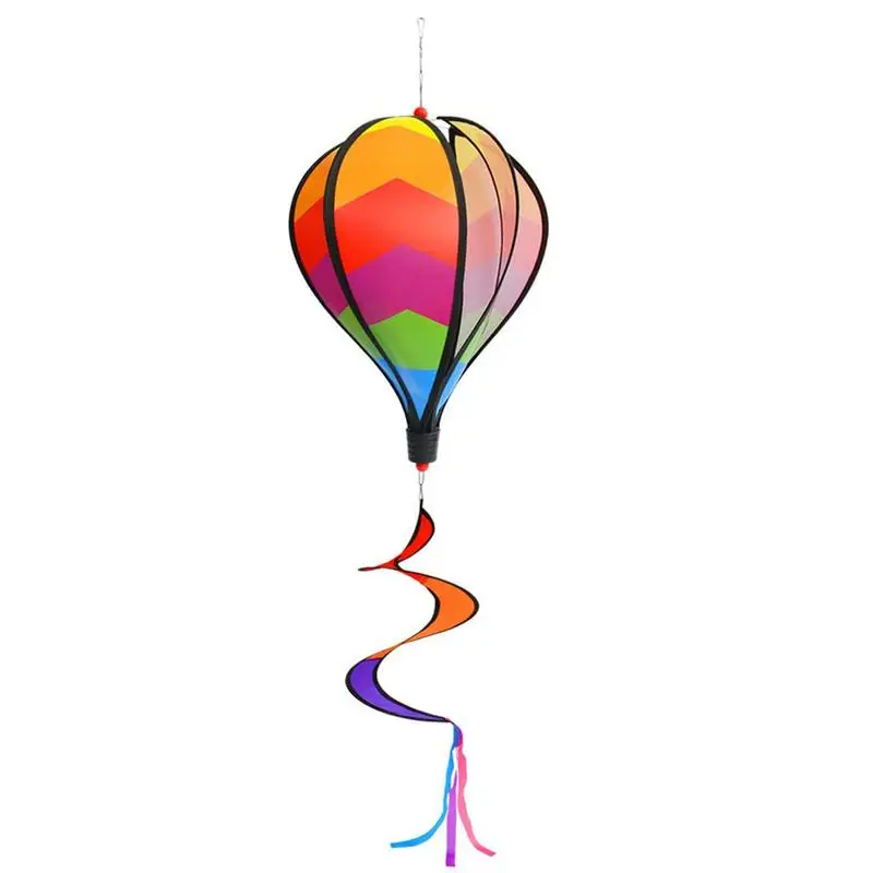 

Wind Chimes Rainbow Hot Air Balloon Wind Spinner Rotating Sequins Windmill Outdoor Hanging Rainbow Color Attractions Decoration