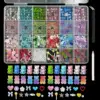 1Box Multi-Style Colorful Resin Bear Bow Flower Nail Charms Alloy Butterfly Cherry Simulated Pearl Nail Art Accessories for DIY 5