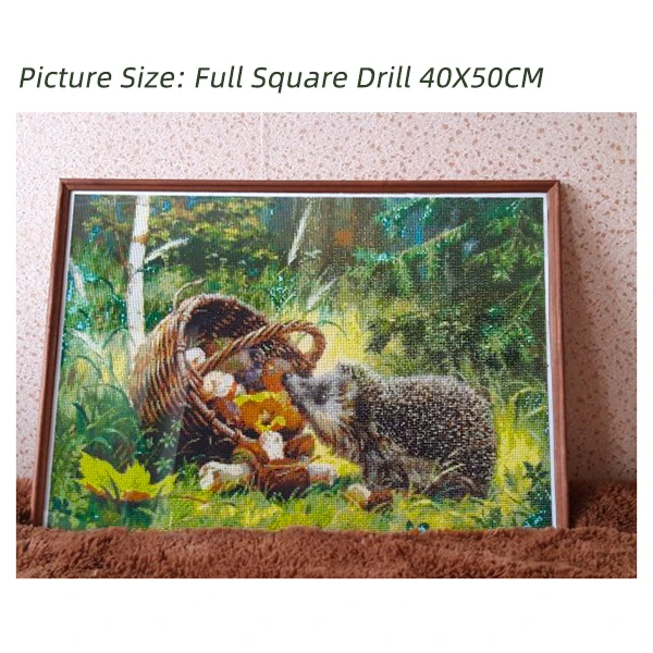Diamond Painting Evershine Diamond Painting Full Drill Square Animals Hedgehog Diamond Embroidery Scenery Cross Stitch Kit Mosaic Crystal