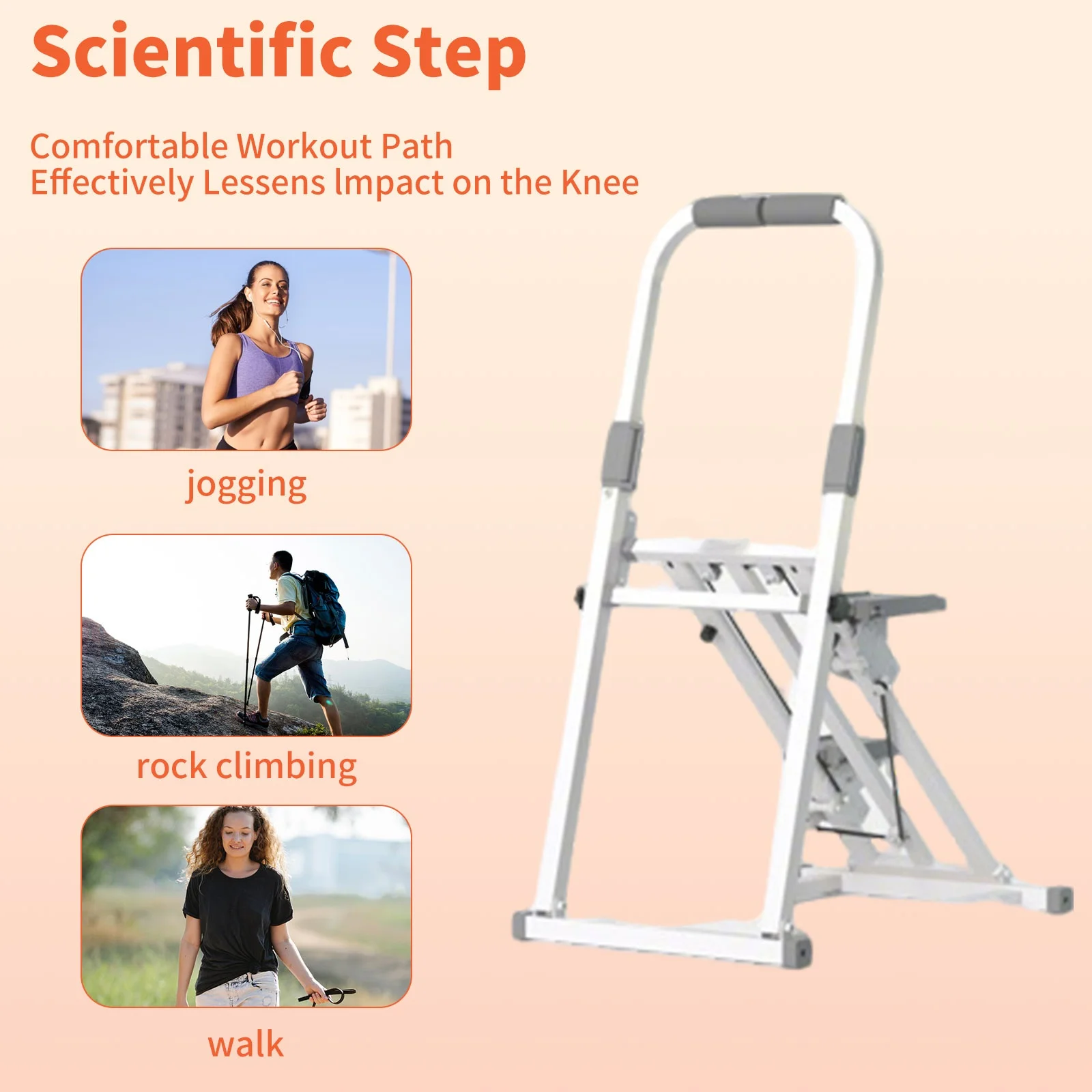Fettverbrennungsgerät Treppensteigmaschine Vertikaler Stepper Dreistufige Neigungsverstellung 150kg Tragkraft Heimfitnessgerät – Detail 2