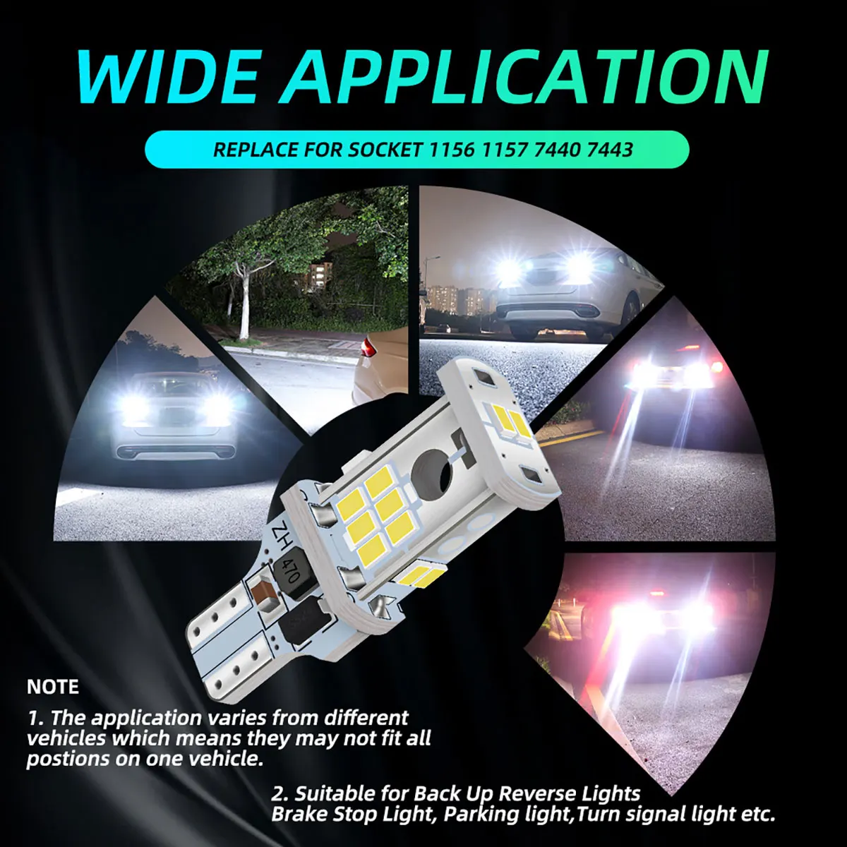 �ڵ��� ��� ������� ĵ���� LED ����, T15 W16W, ���� ���� 3020, 12V ���, ������ ���� ����, 2 ��